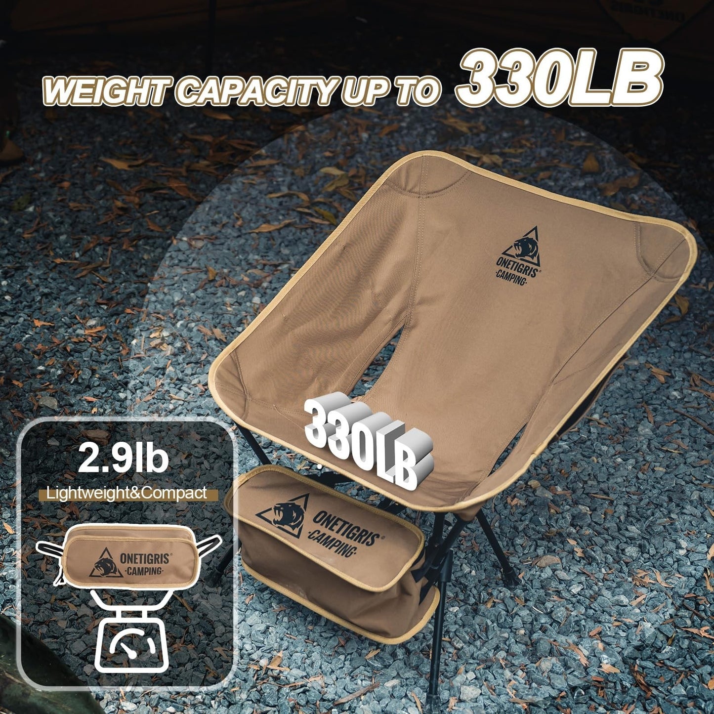 Lightweight Folding Camping Chair - Portable Backpacking Seat, 330 lbs Capacity6
