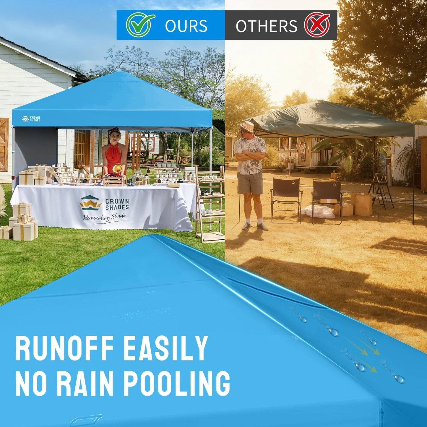 8x8 Pop Up Canopy Tent with Side Wall, Easy Setup Outdoor Shelter for Events, Be5