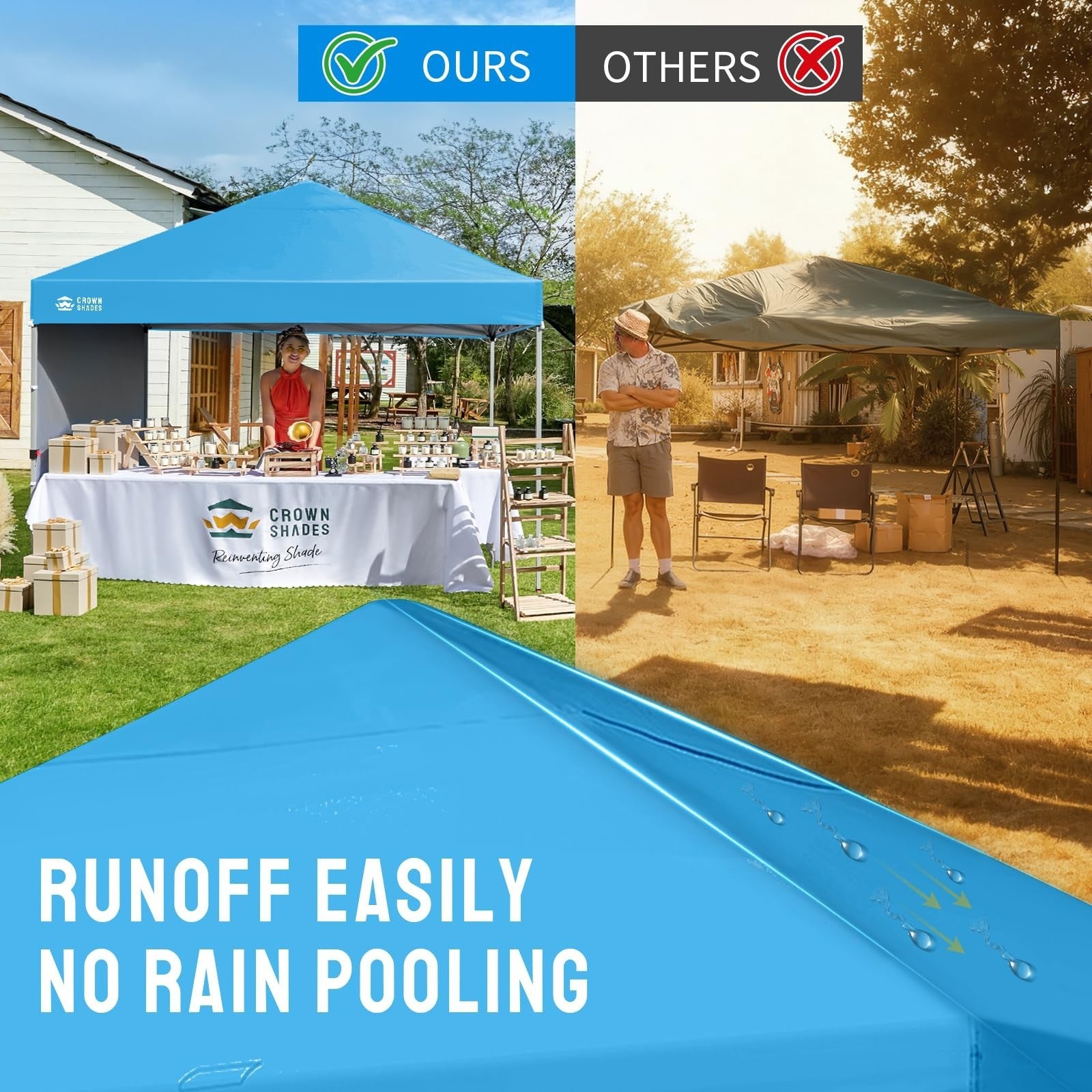 8x8 Pop Up Canopy Tent with Side Wall, Easy Setup Outdoor Shelter for Events, Be5