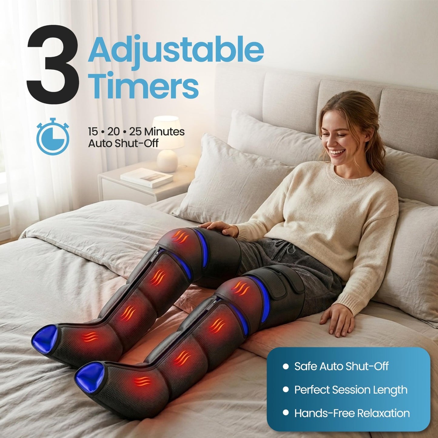 Leg Massager with Heat & Compression for Pain Relief, Circulation Boost, 9 Inten6