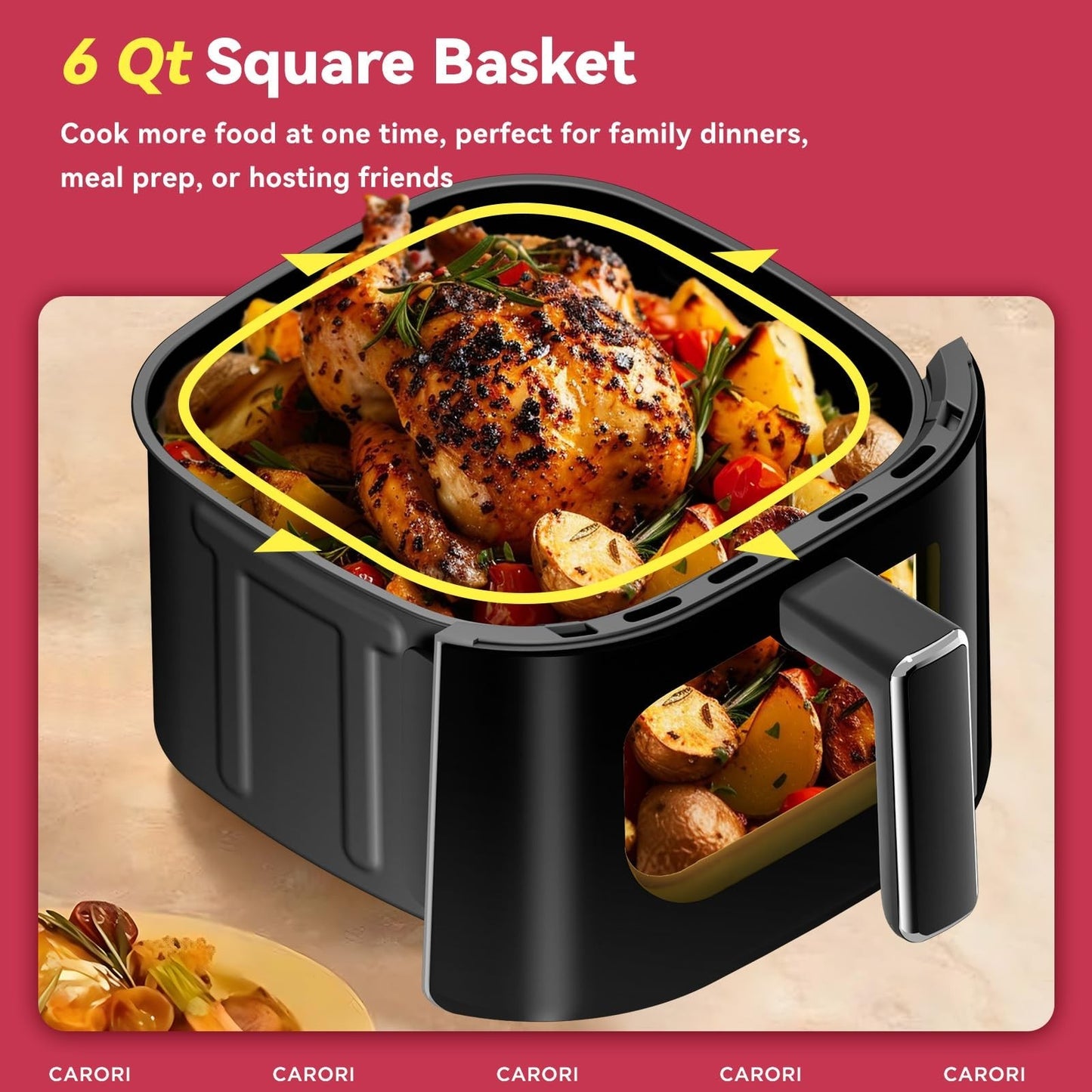 14-in-1 Air Fryer with 6Qt Capacity, Viewing Window, Dual Heating, Bake & Dehydr3