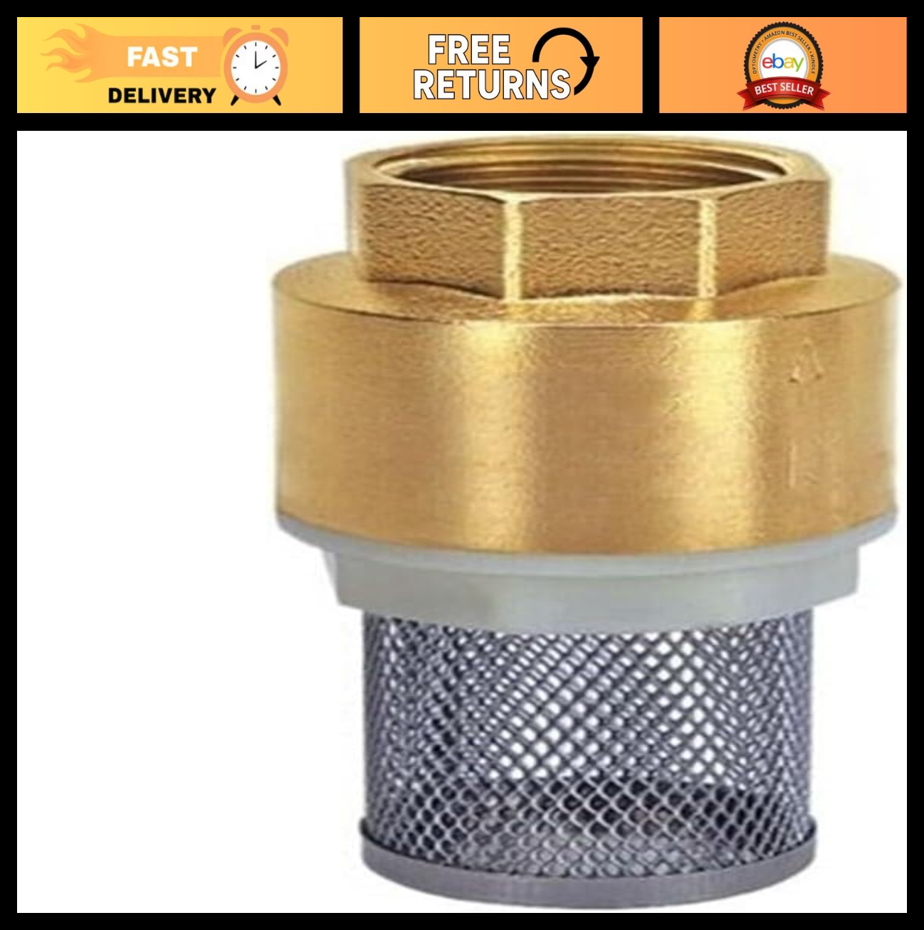 Garden Hose Water Filter Pump - Brass 304 Stainless Steel Mesh Suction Valve DN10