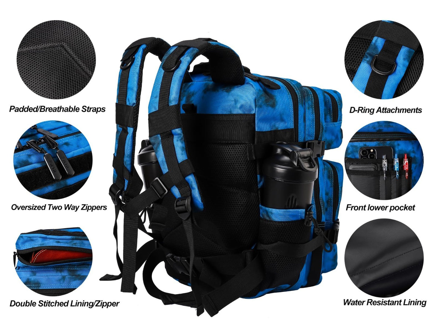 Tactical Military Backpack 25L/35L   Army Assault Pack, Small Rucksack with Bott3