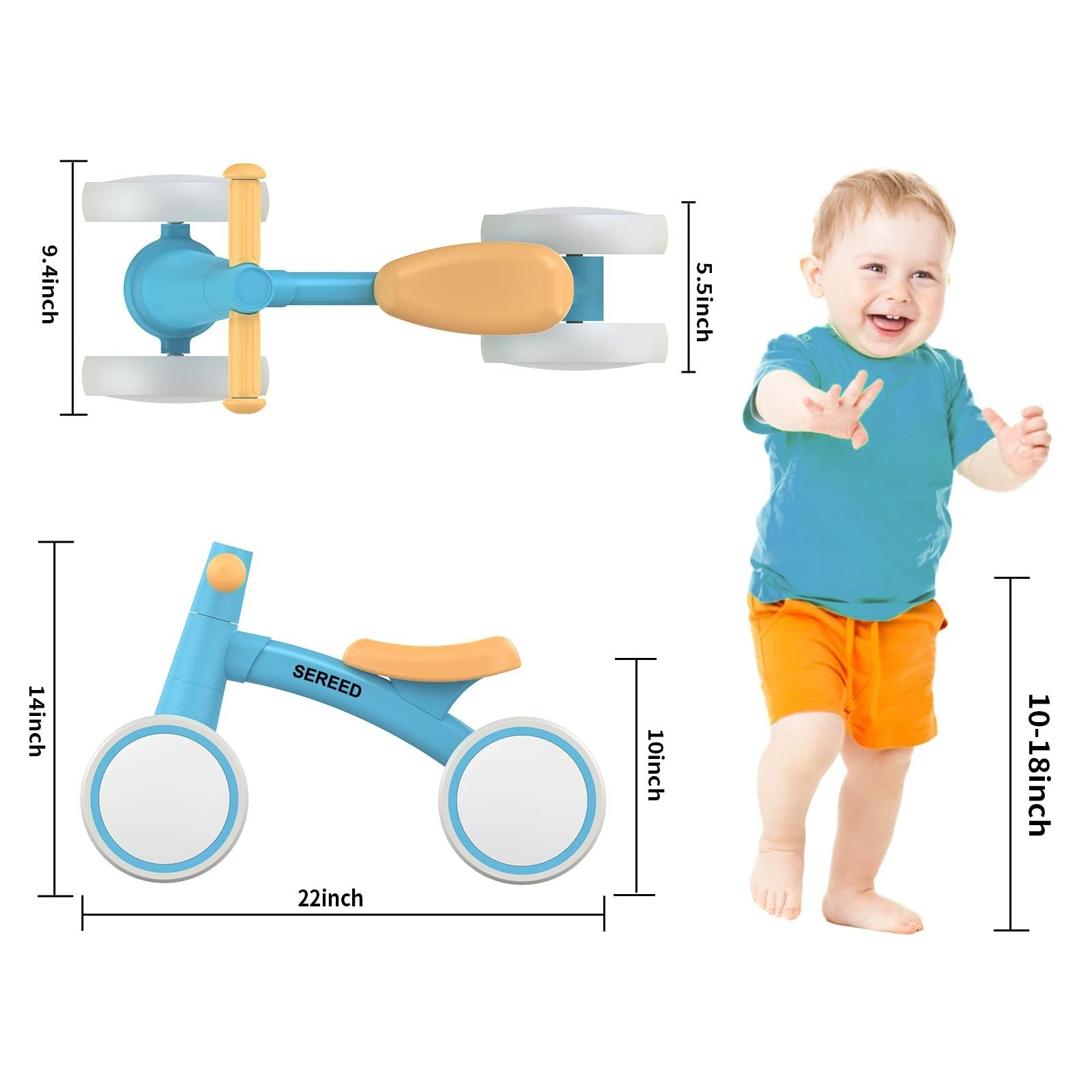 Toddler Balance Bike for 1 Year Old   4 Wheels, First Birthday Gift, 12 24 Month3