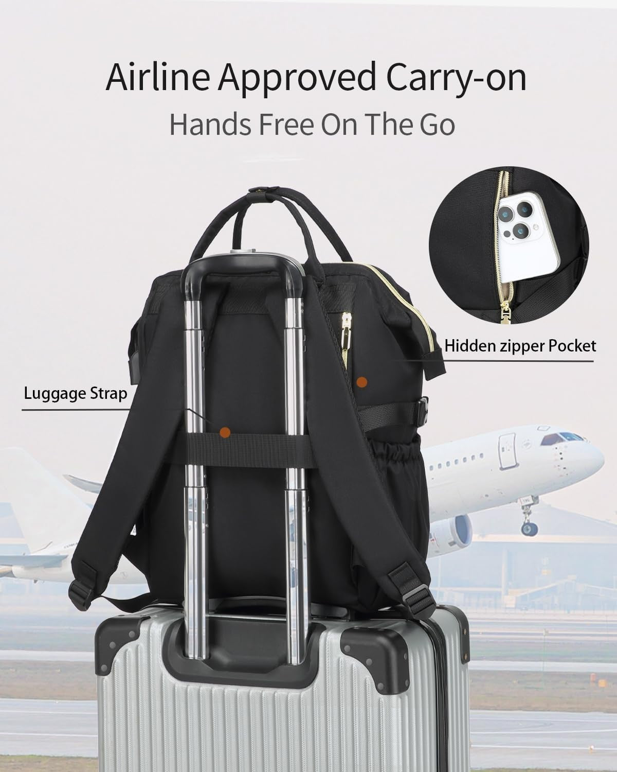 Stylish Laptop Backpack for Women   USB Charging, Cup Holder, Travel Bag, Colleg4