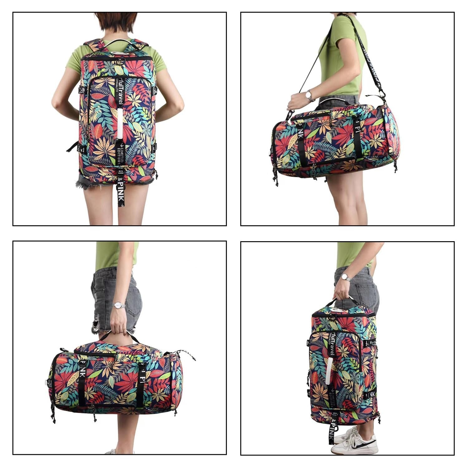 Waterproof Gym Duffel Backpack with Shoe Compartment & 4 Carry Methods   Sports,4