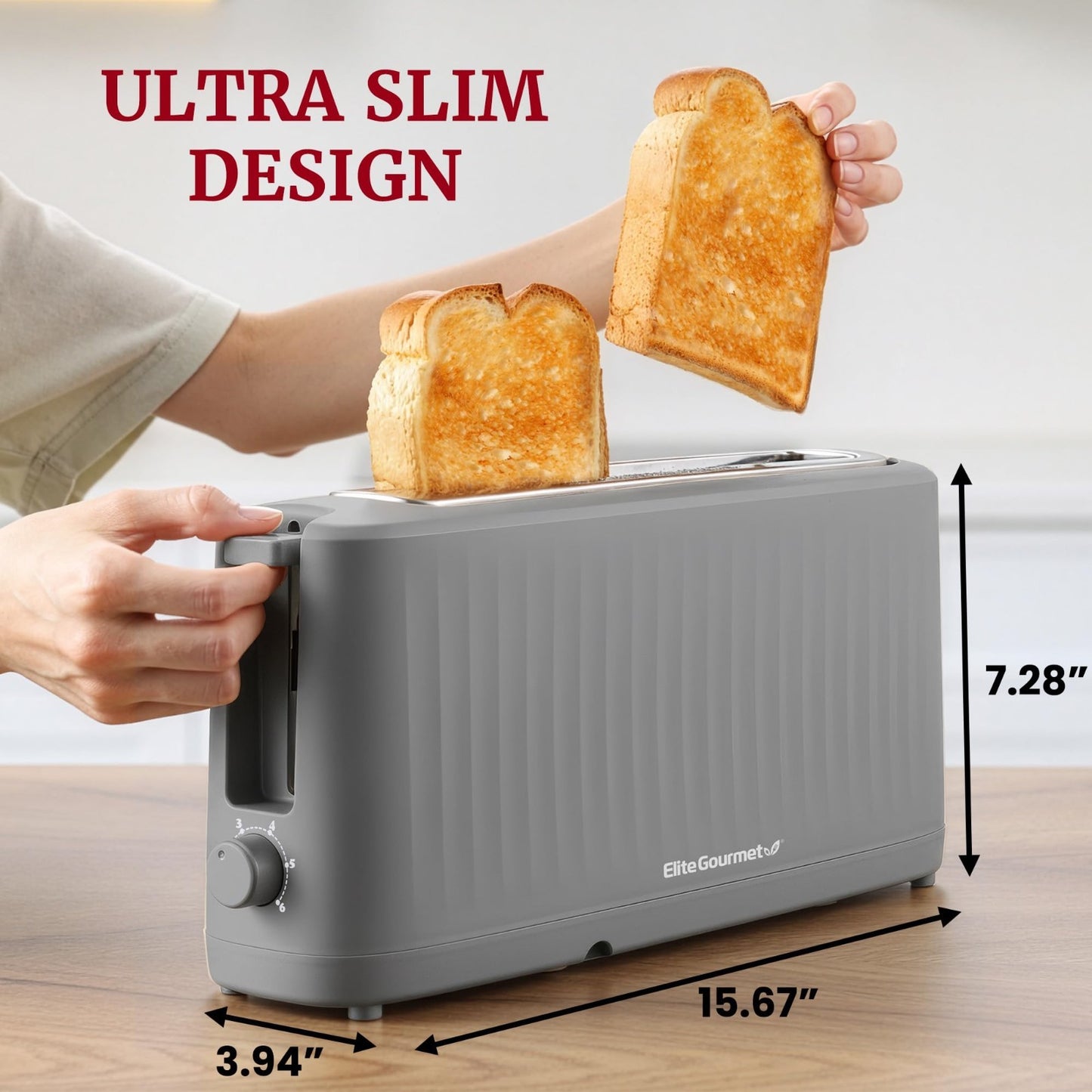 2-Slice Long Slot Toaster with Cool-Touch Body, 6 Browning Settings, Extra-Wide2