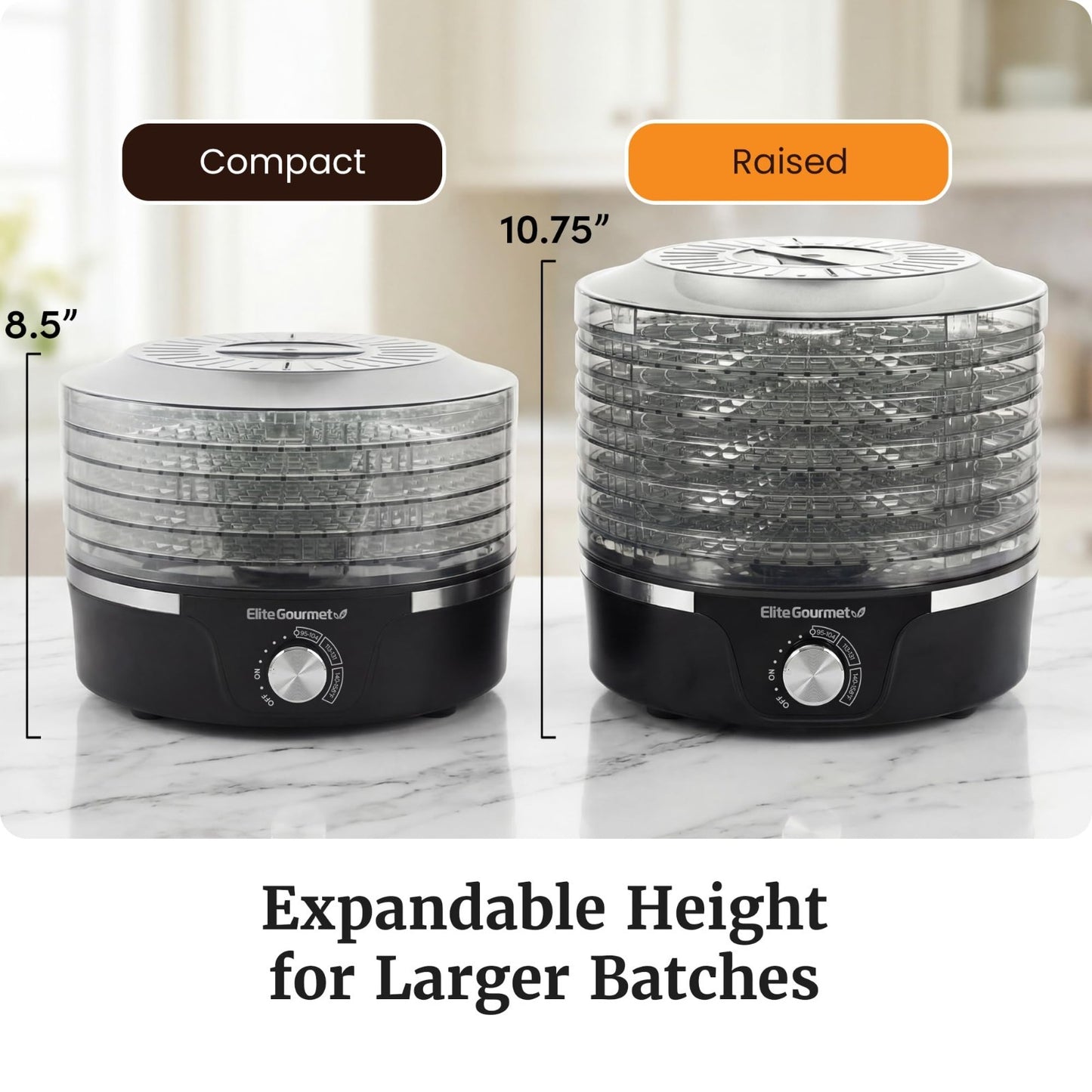 5-Tray Food Dehydrator with Adjustable Temperature for Jerky, Fruits & Veggies2