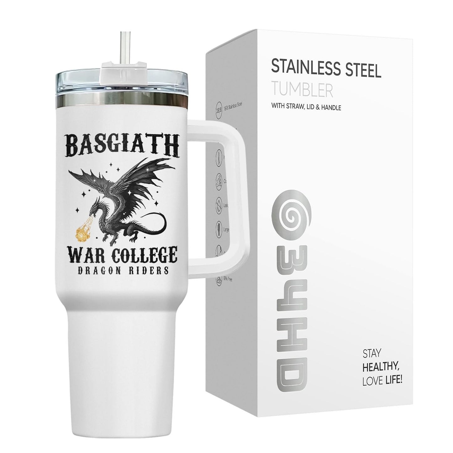 Insulated 40oz Travel Mug with Handle & Straw   Perfect Gift for Book Lovers5