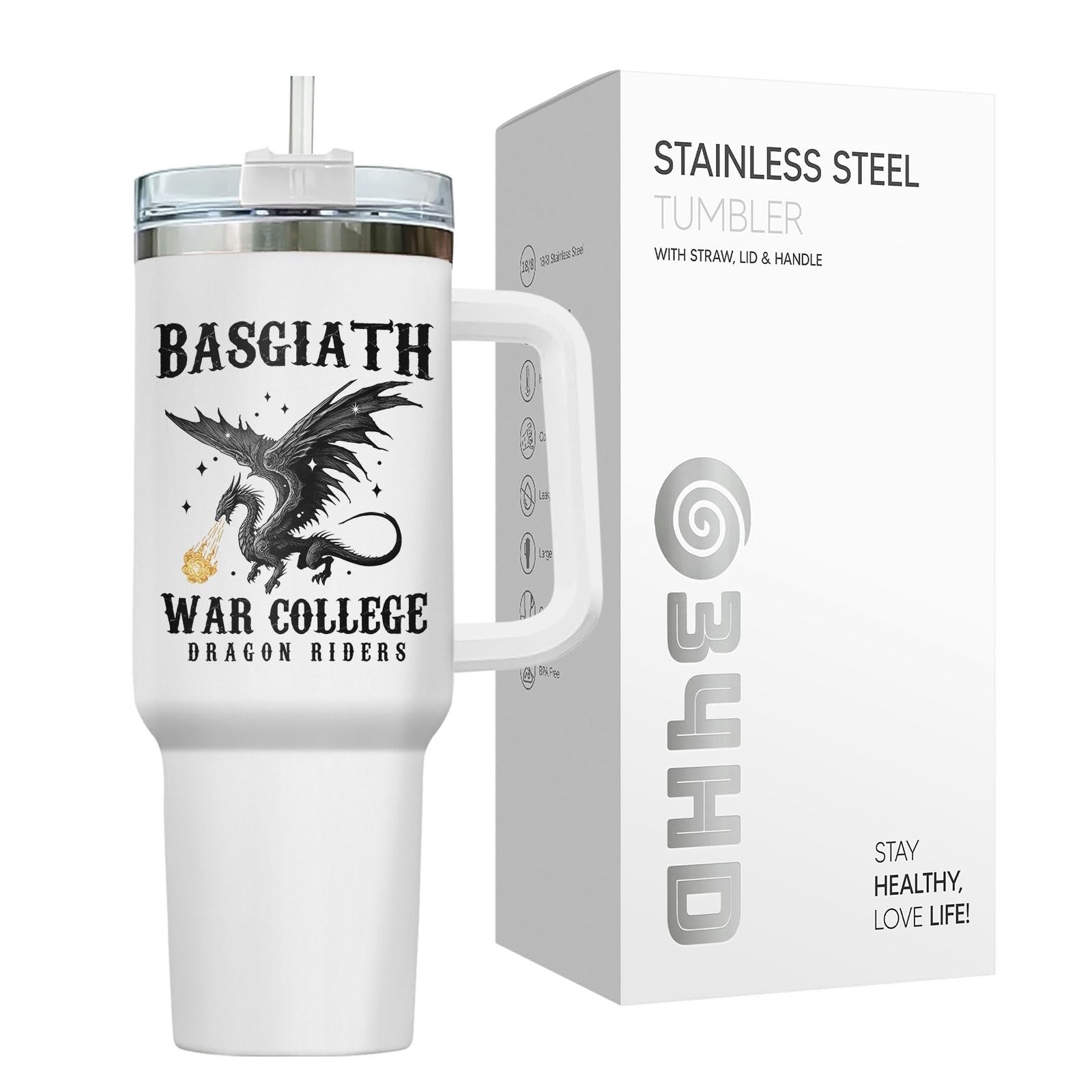 Insulated 40oz Travel Mug with Handle & Straw   Perfect Gift for Book Lovers5