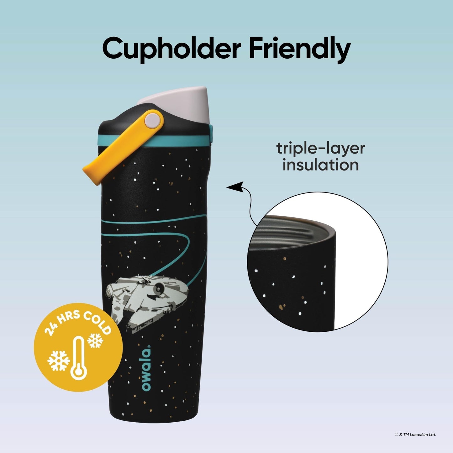 30 oz Star Wars Water Bottle, FreeSip Sway, Millennium Falcon Design, BPA Free7