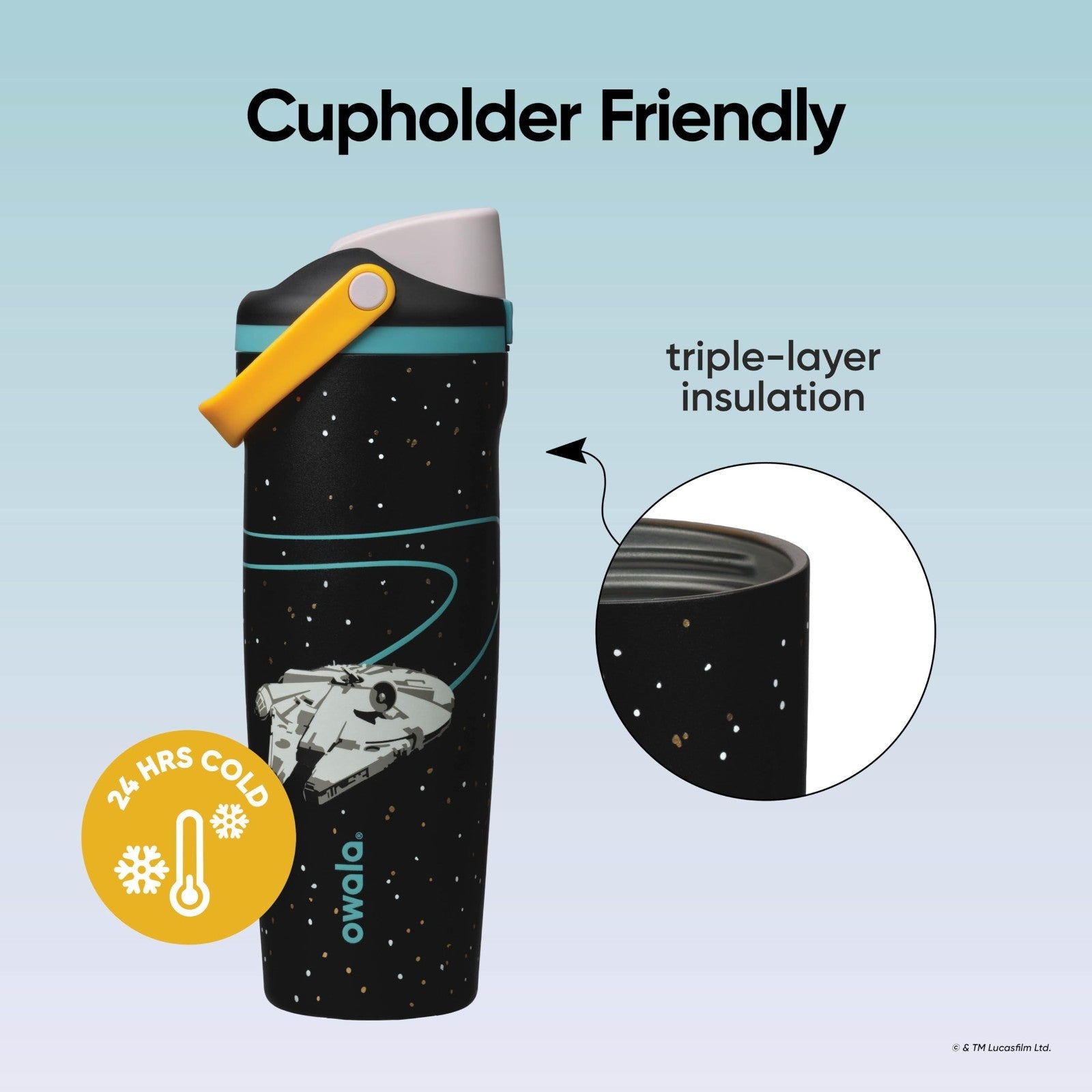 30 oz Star Wars Water Bottle, FreeSip Sway, Millennium Falcon Design, BPA Free7