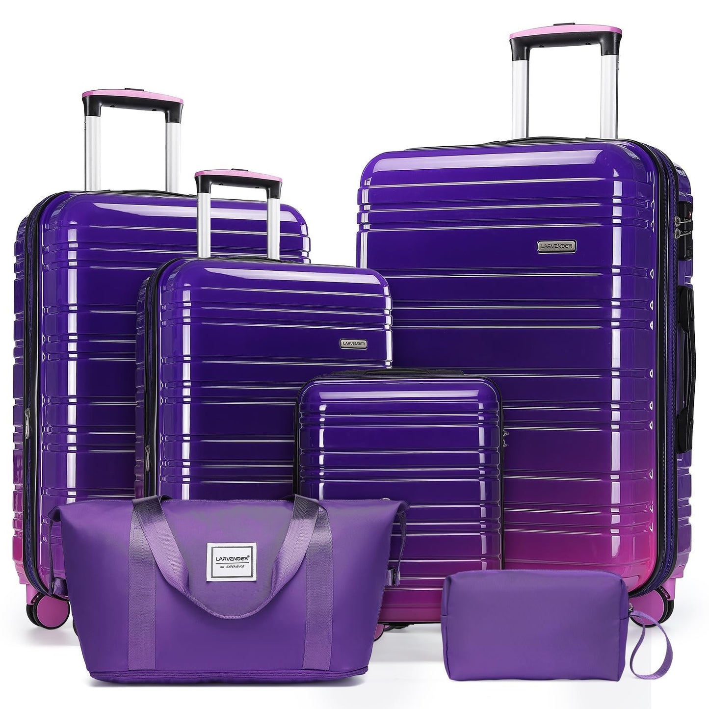 6-Piece Expandable Luggage Set, Lightweight Hardshell Suitcases, TSA Lock, 360°1