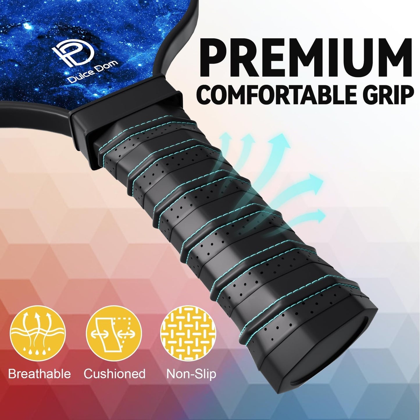 Pickleball Paddles Set of 2/4 - USAPA Approved Fiberglass Graphite Rackets with4