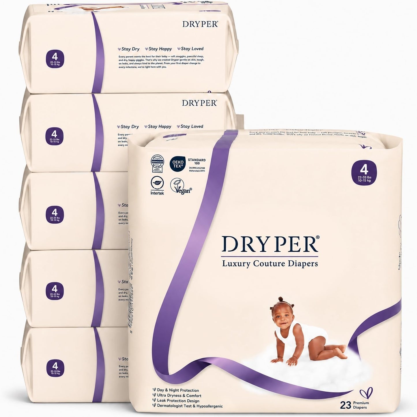 Disposable Baby Diapers Size 4 (22-33 lbs) - 138 Count, Ultra-Soft, Leak Guards,1