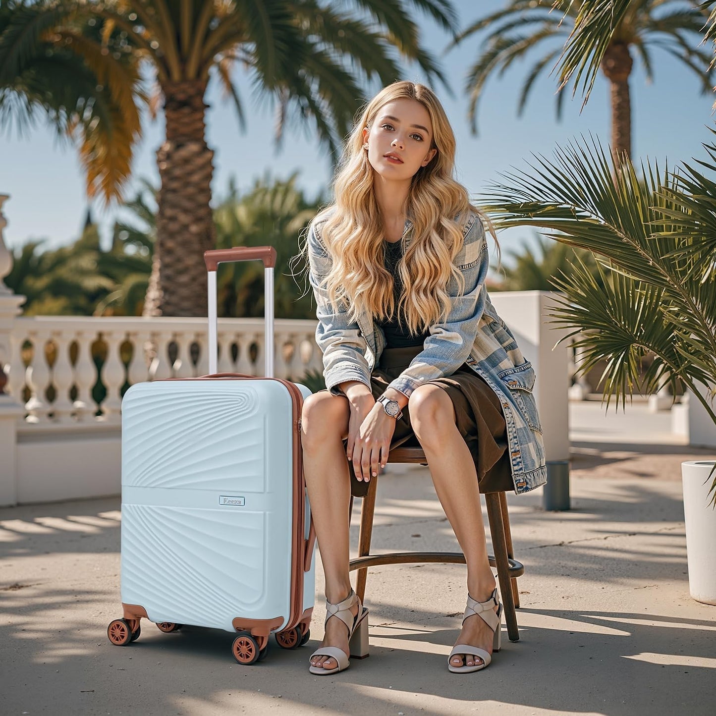 3-Piece Carry-On Luggage Set - Lightweight ABS Hardshell, 360° Spinner Wheels, T1