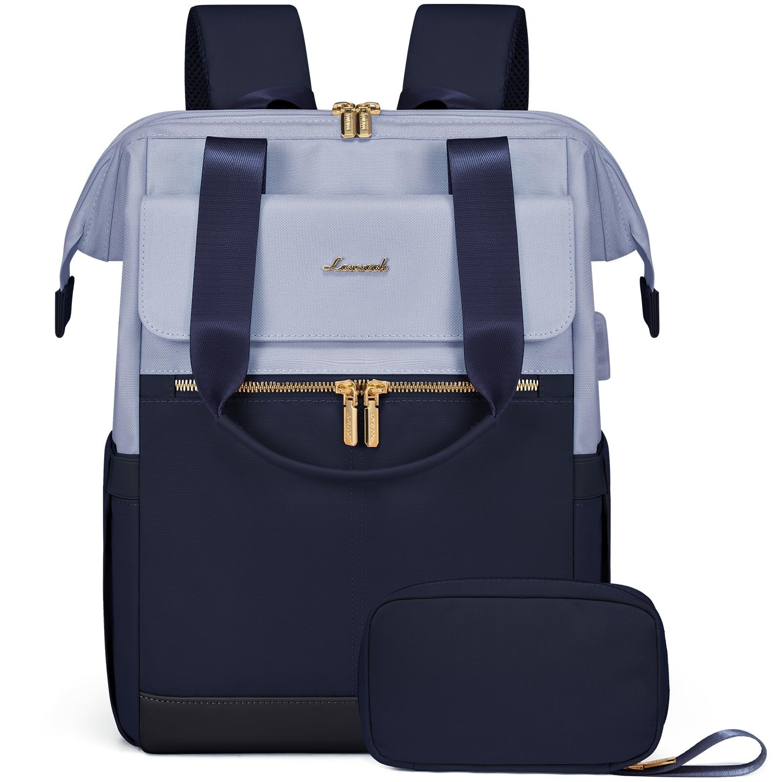 Stylish 15.6" Laptop Backpack for Women, USB Port, Waterproof Travel Bag, Organi1