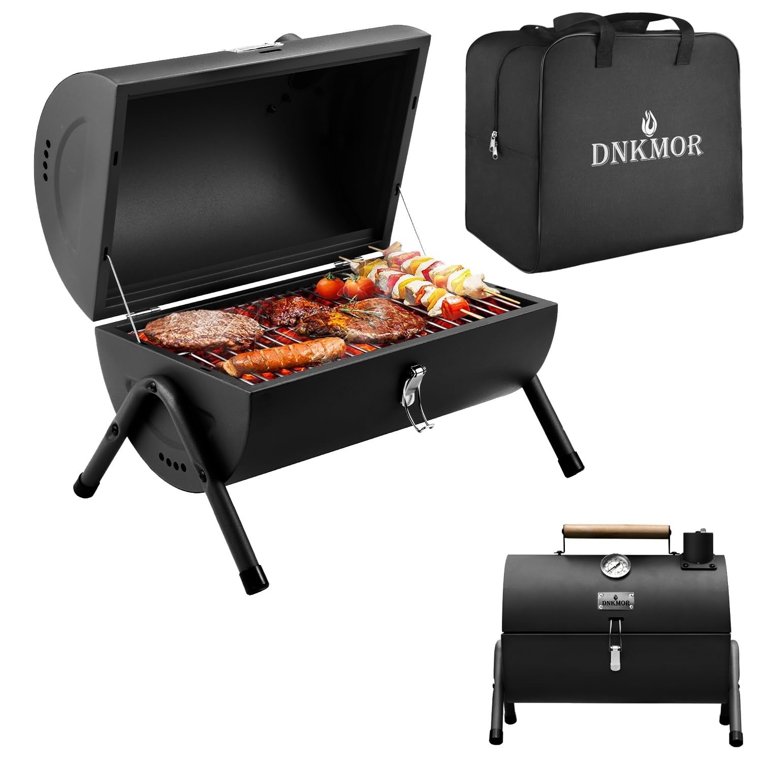 Portable Charcoal Grill - Compact Tabletop BBQ Smoker for Outdoor Cooking, Campi1