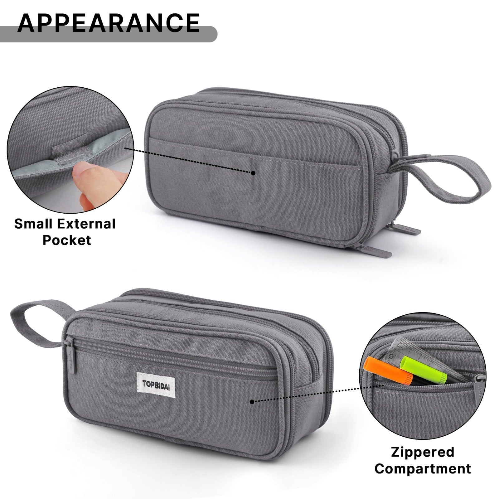 Large Pencil Case Pouch for Kids & Adults   Stylish Organizer for School & Offic4