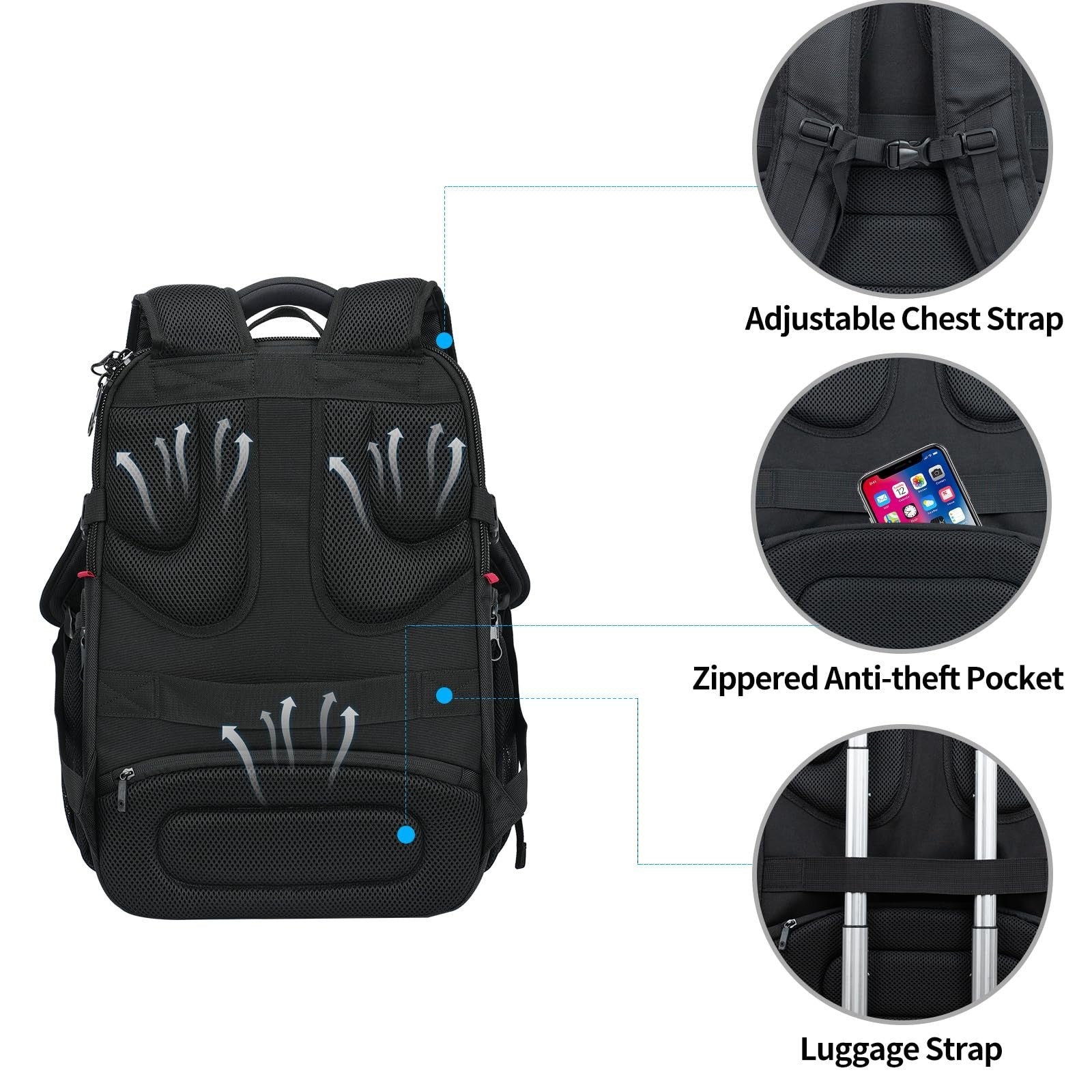 17.3 Inch Travel Laptop Backpack   XL Computer Bag for Men & Women, Durable & St5