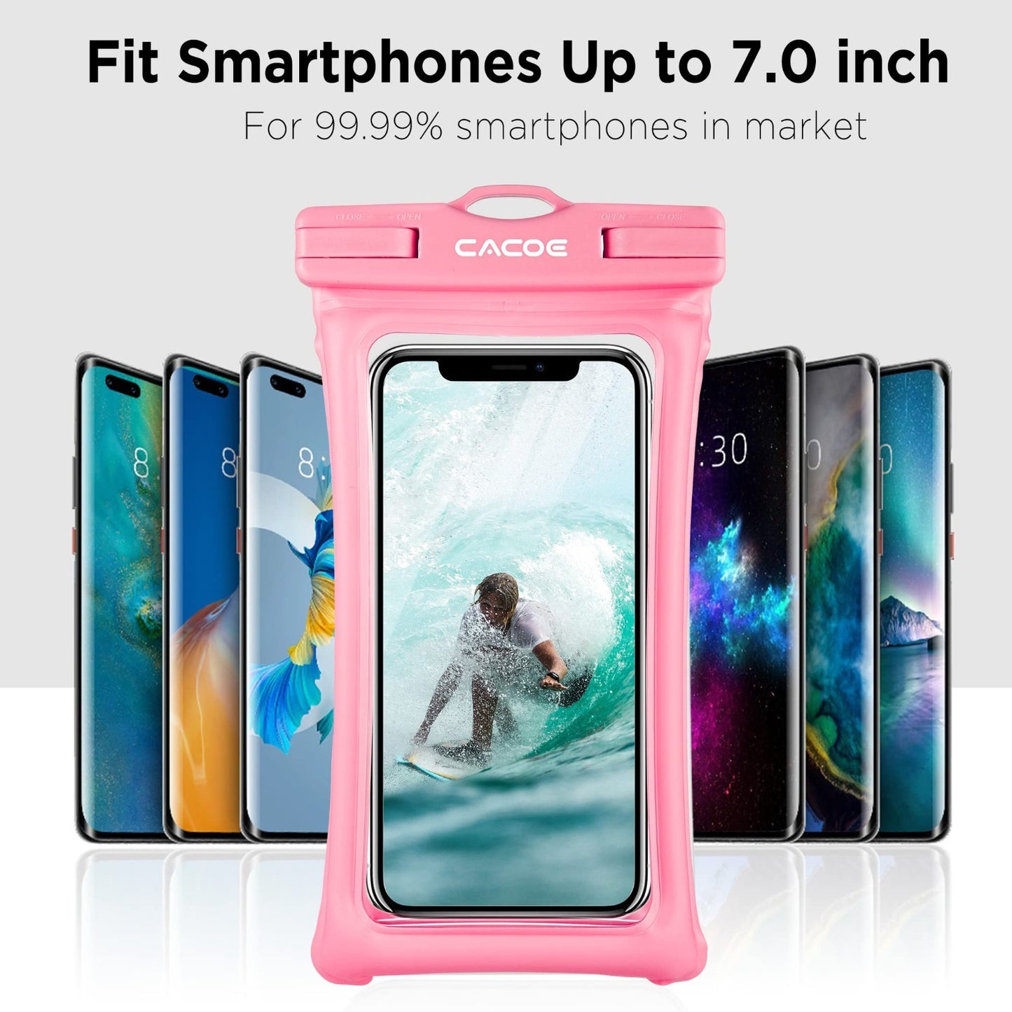 Floatable Waterproof Phone Pouch 2 Pack   IPX8 Case for Beach, Travel, Kayak, Ca6