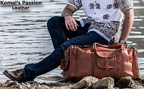 21 Inch Vintage Leather Duffle Bag - Travel, Gym, Sports, Overnight, Weekend Use4