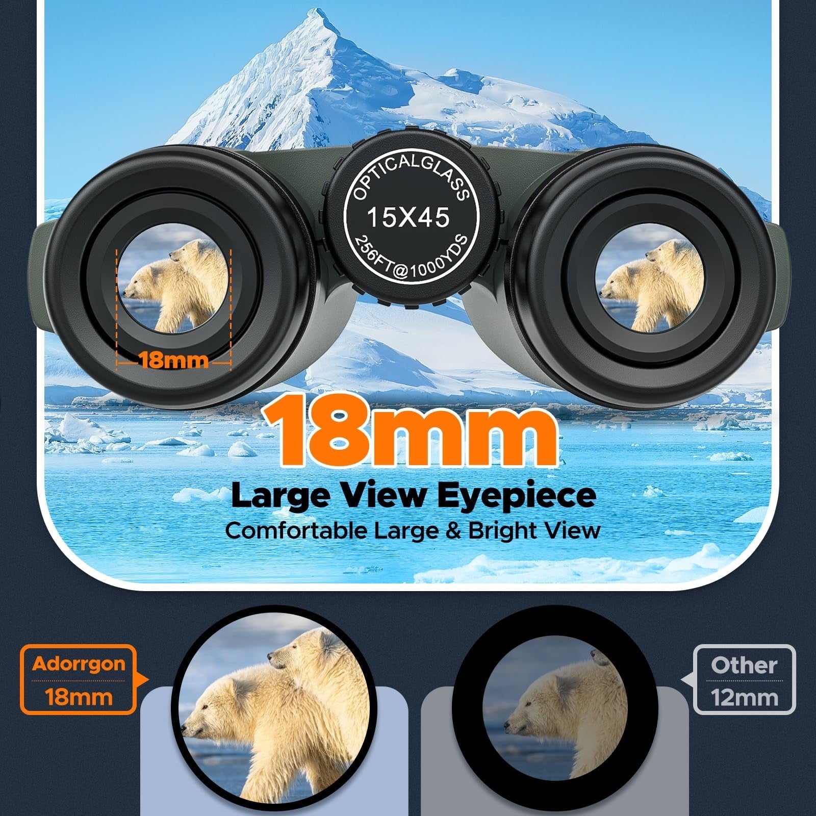 High-Powered 15x45 Binoculars with Tripod & Phone Adapter - Clear Low Light Visi1