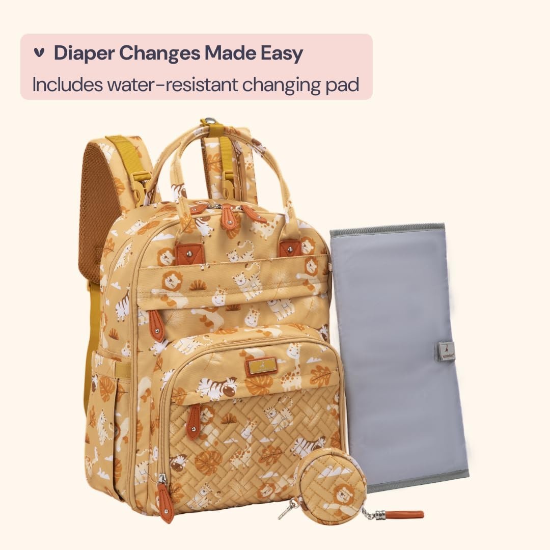 Multi Function Water Resistant Diaper Bag Backpack   Baby Travel Tote, Changing6