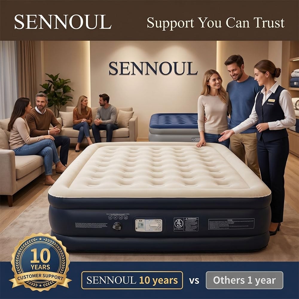 King Size Air Mattress with Built in Pump, Quick Inflate/Deflate, 750lbs Capacit8