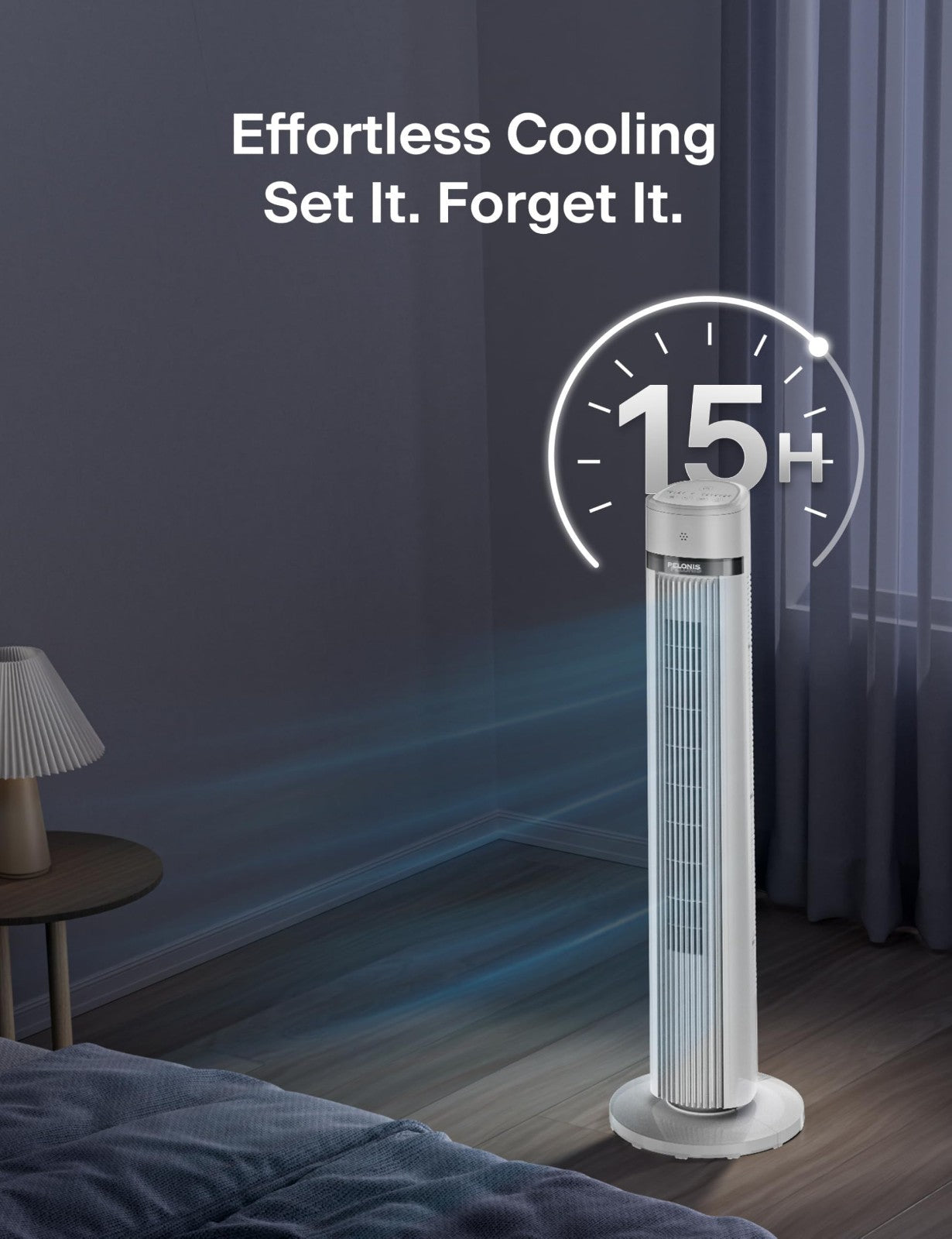 40" Oscillating Tower Fan with Remote   3 Speeds, 3 Modes, Quiet 27dB, Timer, LE6