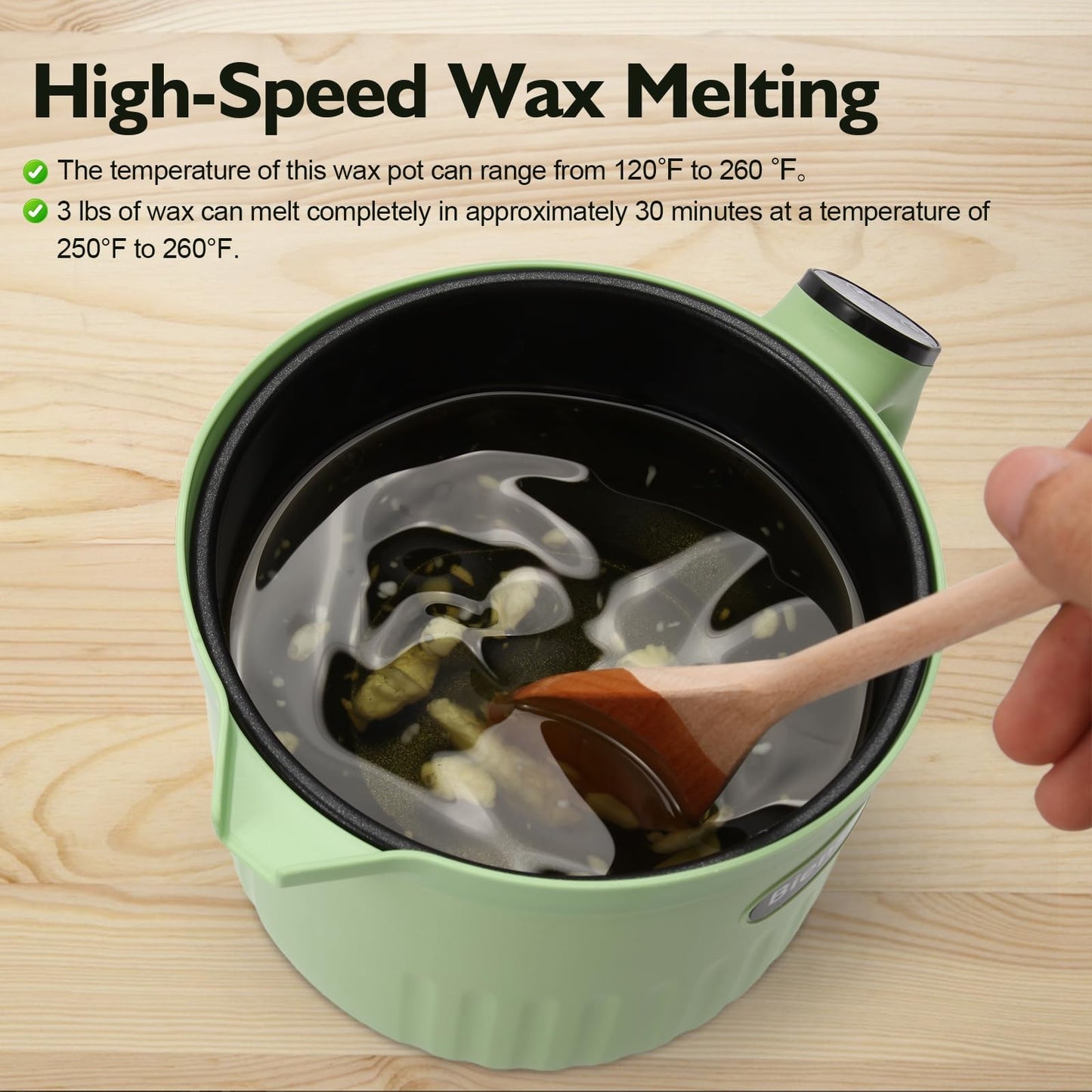 Electric Wax Melter Pot 1.6QT - Digital Touchscreen, Non-Stick, Precise Temp Con3