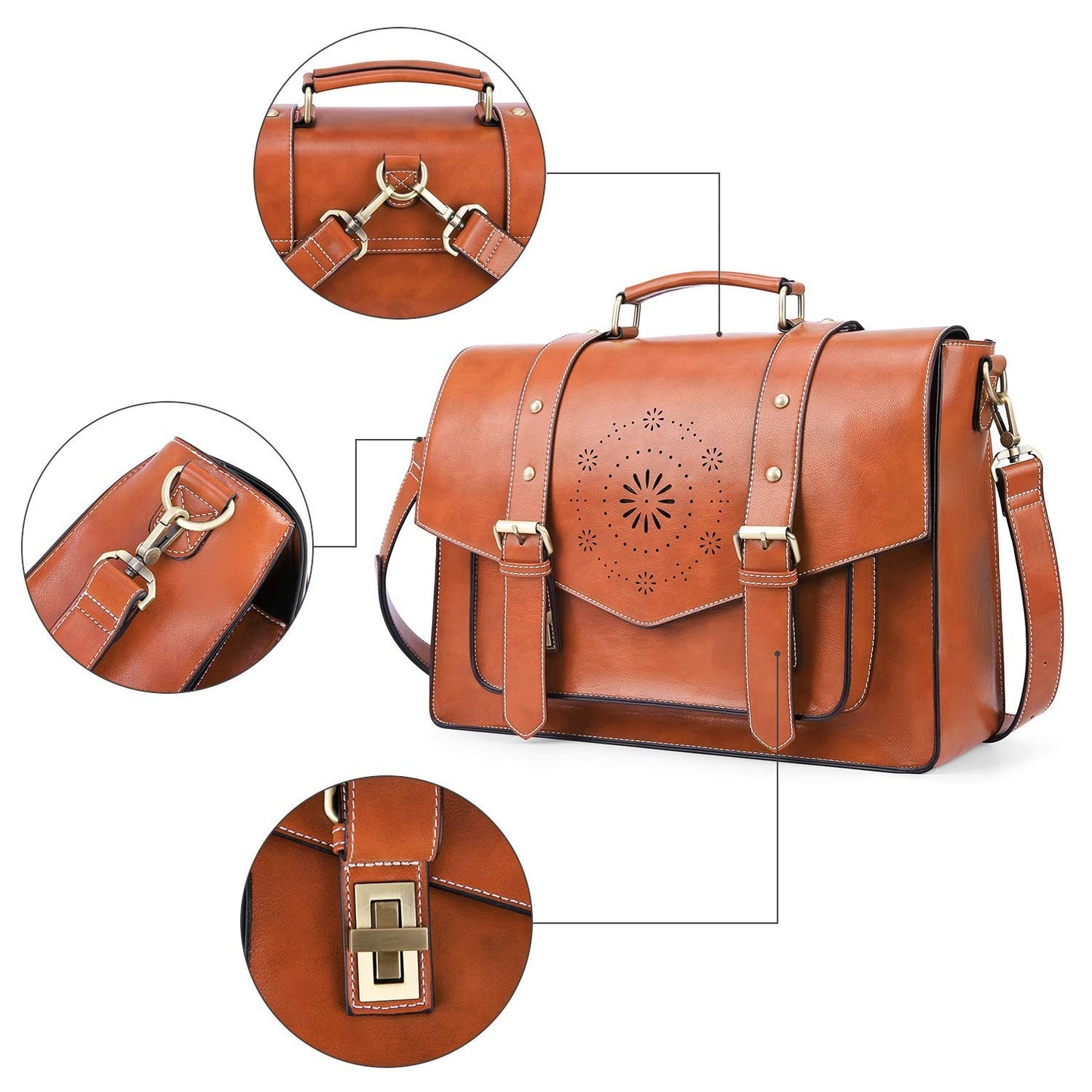 Stylish Vegan Leather Laptop Backpack & Briefcase for Women - Fits 15.6" Laptops6