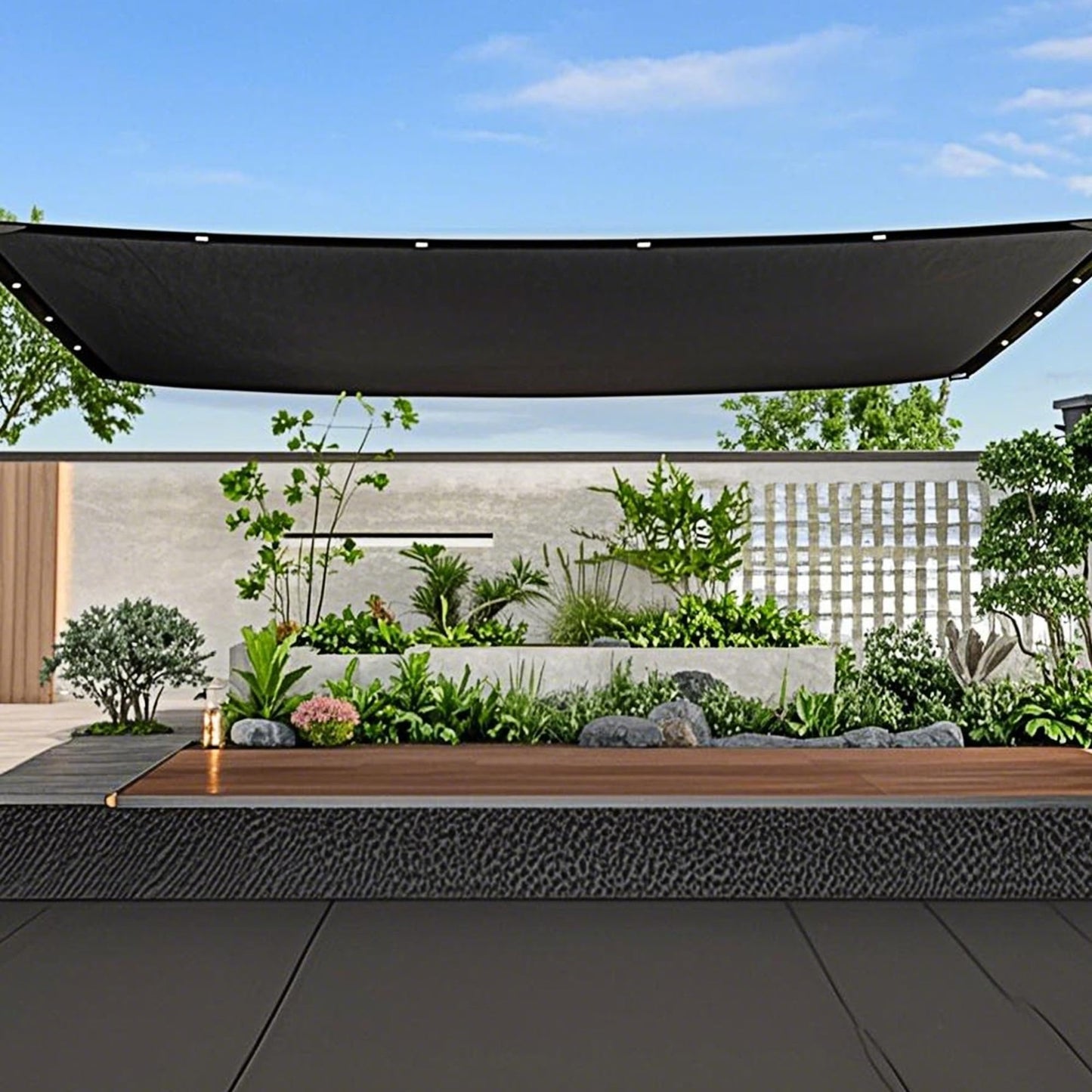 30x30 FT Black Shade Cloth - 70% Sun Protection Mesh Tarp for Garden, Greenhouse2