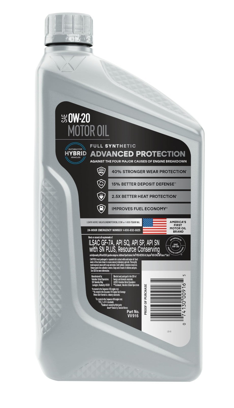 Full Synthetic 0W 20 Motor Oil   Advanced Performance, 1 Quart, Engine Protectio2