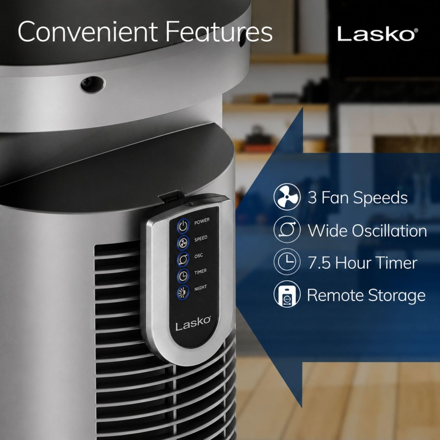 Oscillating Tower Fan with Remote Control   Quiet 42" Standing Fan for Home & Of3