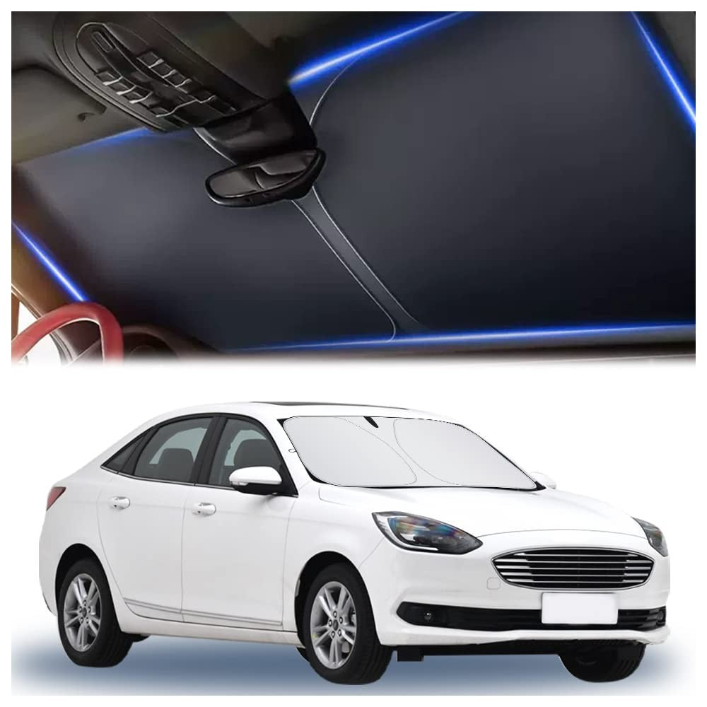 Thickened Automotive Glass Sunshade with Storage Bag - Keeps Car Cool, Fits Smal1