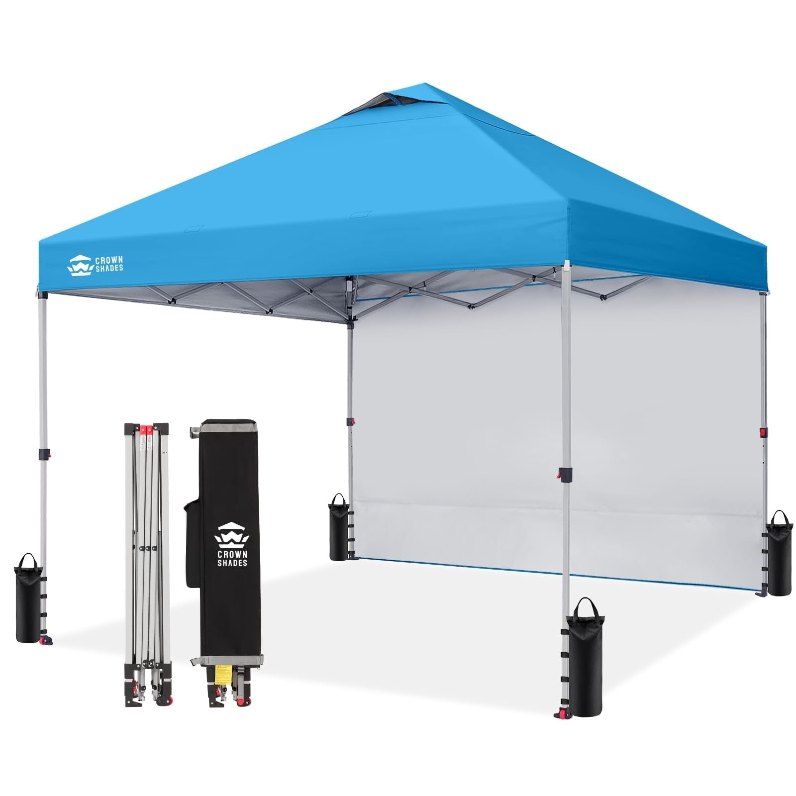 10x10 Pop Up Canopy Tent with Side Wall, Easy Setup Outdoor Gazebo, Sun Shade fo1
