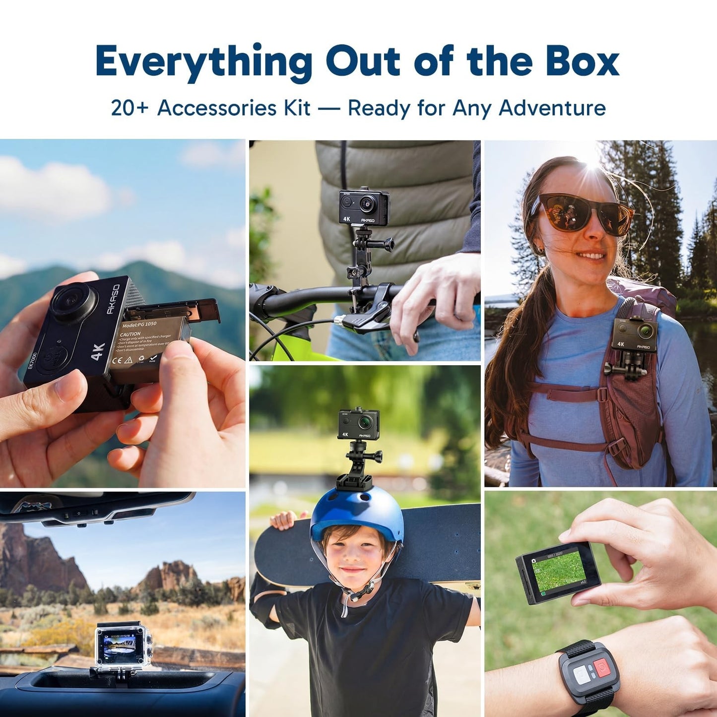 4K Action Camera 20MP WiFi EIS Ultra HD Waterproof 131FT Remote Control 4X Zoom8