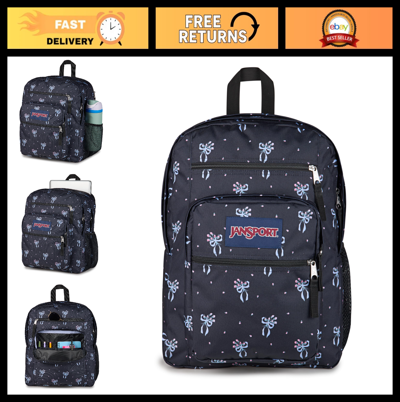 Stylish Laptop Backpack, 2 Compartments, Ergonomic Straps, 15” Sleeve, Haul Hand0