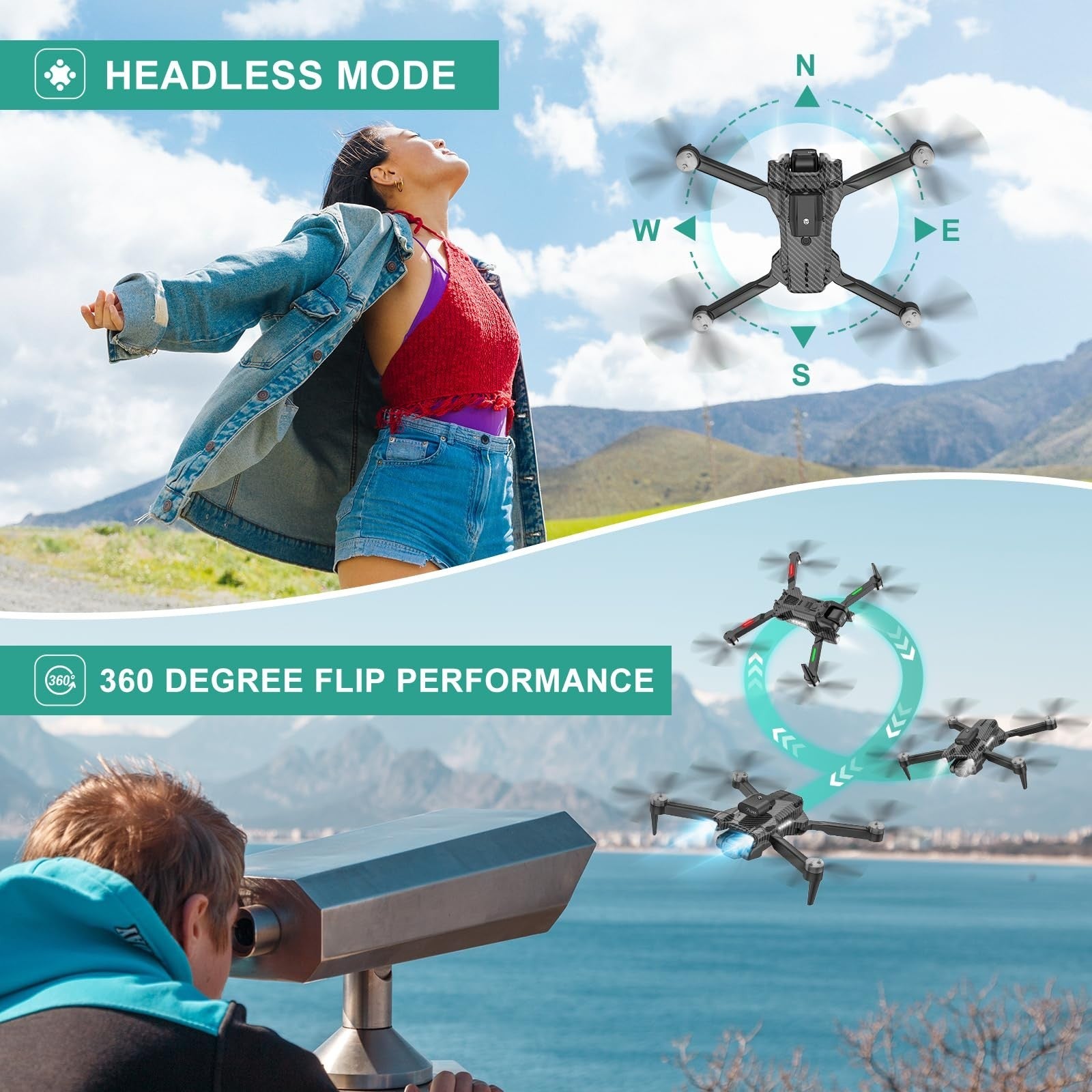 **Optimized eBay Title:**  4K HD Camera Drone for Kids & Adults, Mini RC Quadco3