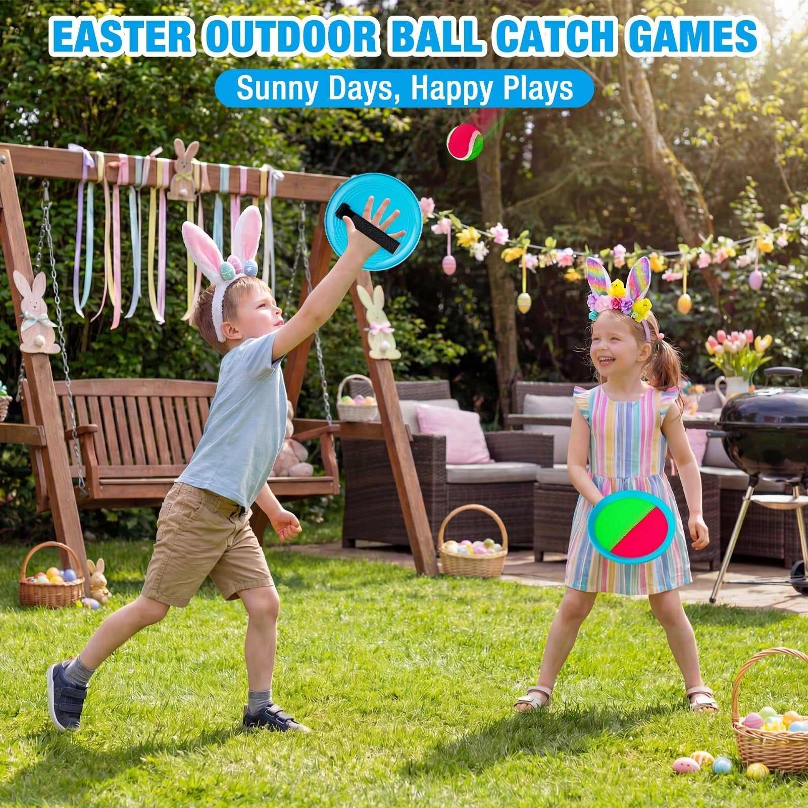 Sticky Toss and Catch Ball Game for Kids   6 Paddles & 3 Balls Fun Outdoor Toy8