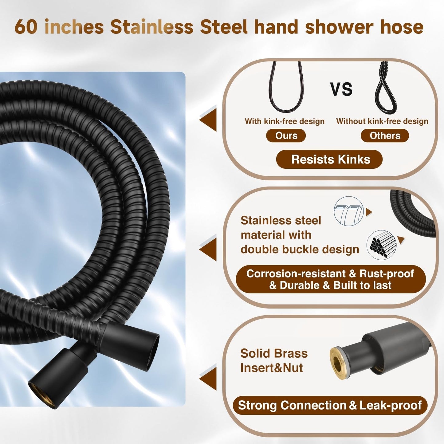 High Pressure Dual Shower Head Combo   Rainfall & Handheld, 4 Spray Settings, To6