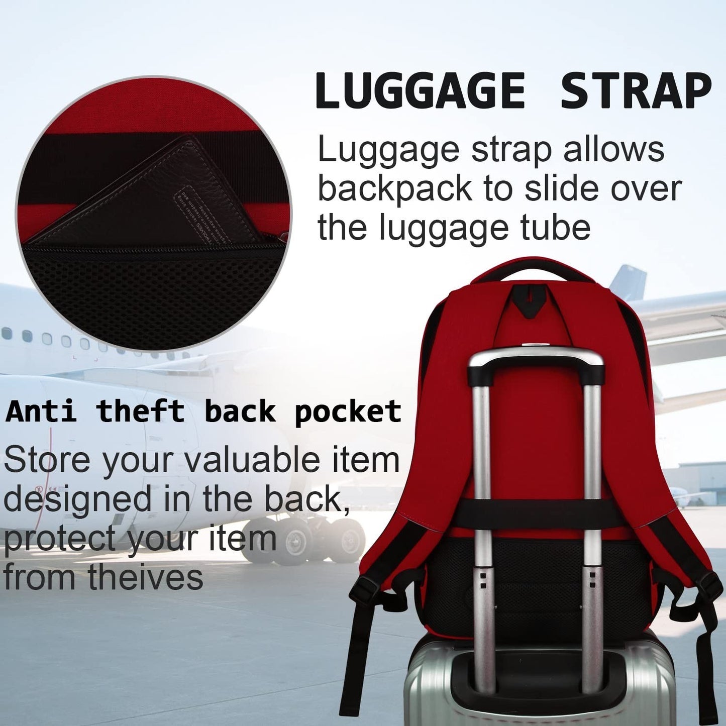 Slim Anti Theft Laptop Backpack for Business Travel & College   Stylish & Durabl5