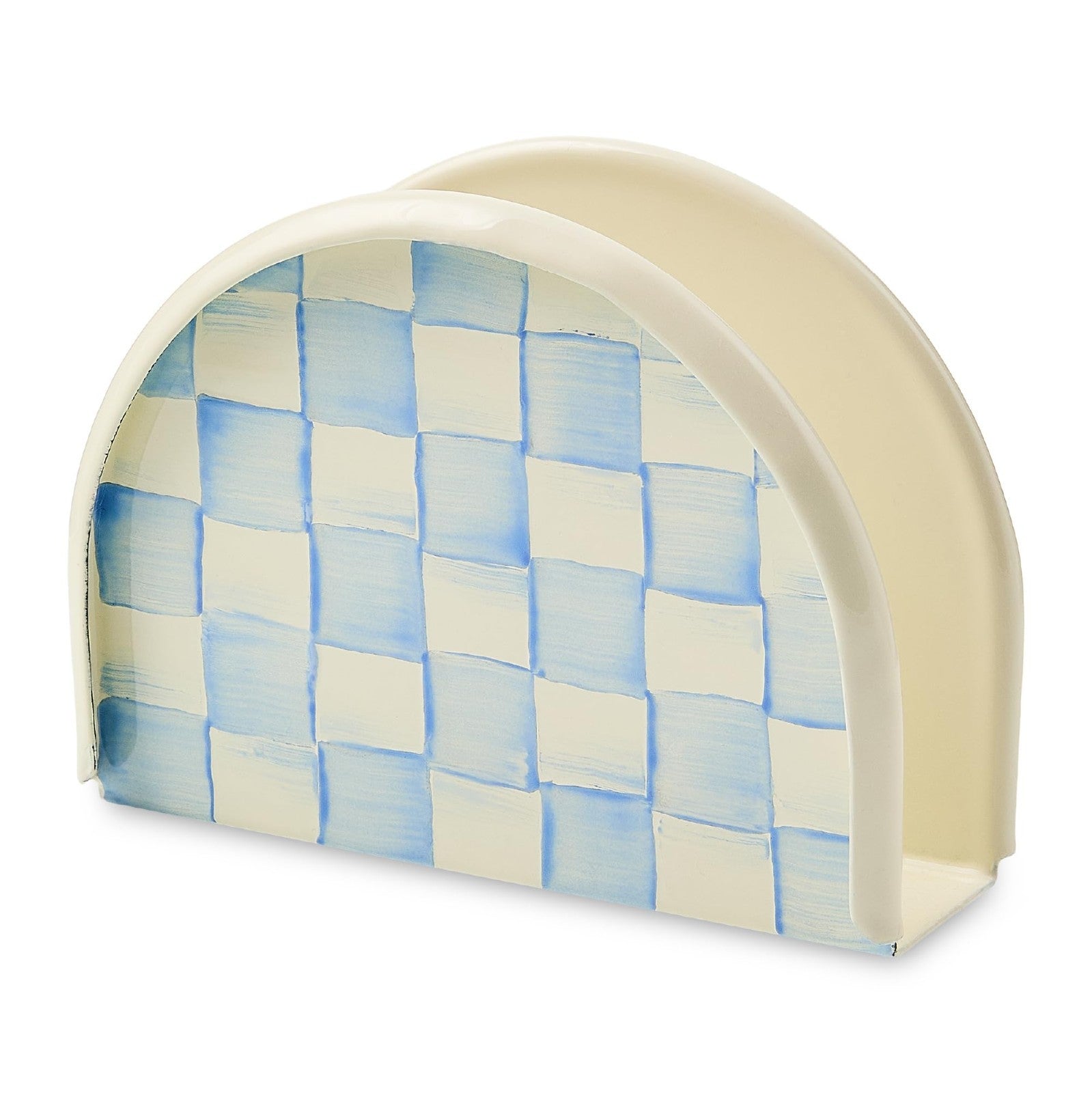 Light Blue & White Enamel Napkin Holder for Kitchen Table & Countertop Decor1