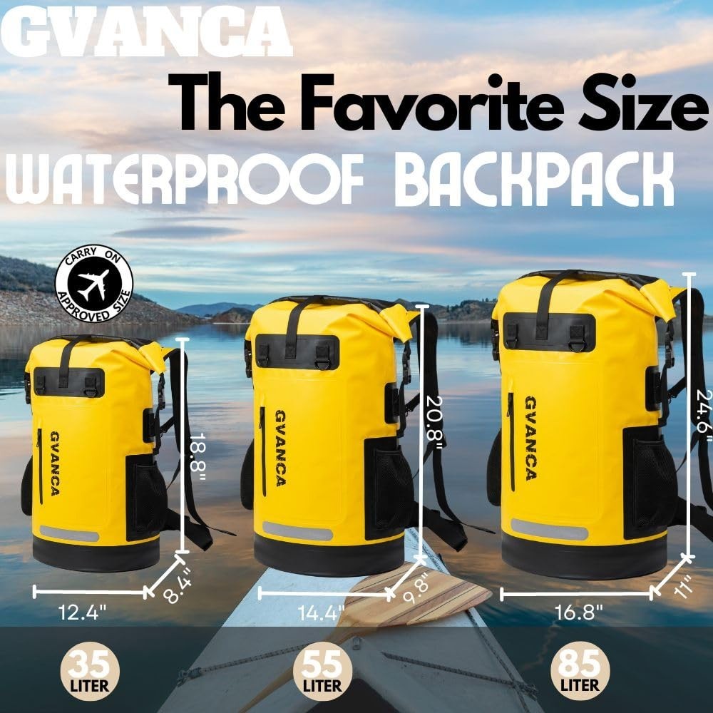 35L Waterproof Dry Bag Backpack for Kayaking, Canoeing, Fishing & Camping3