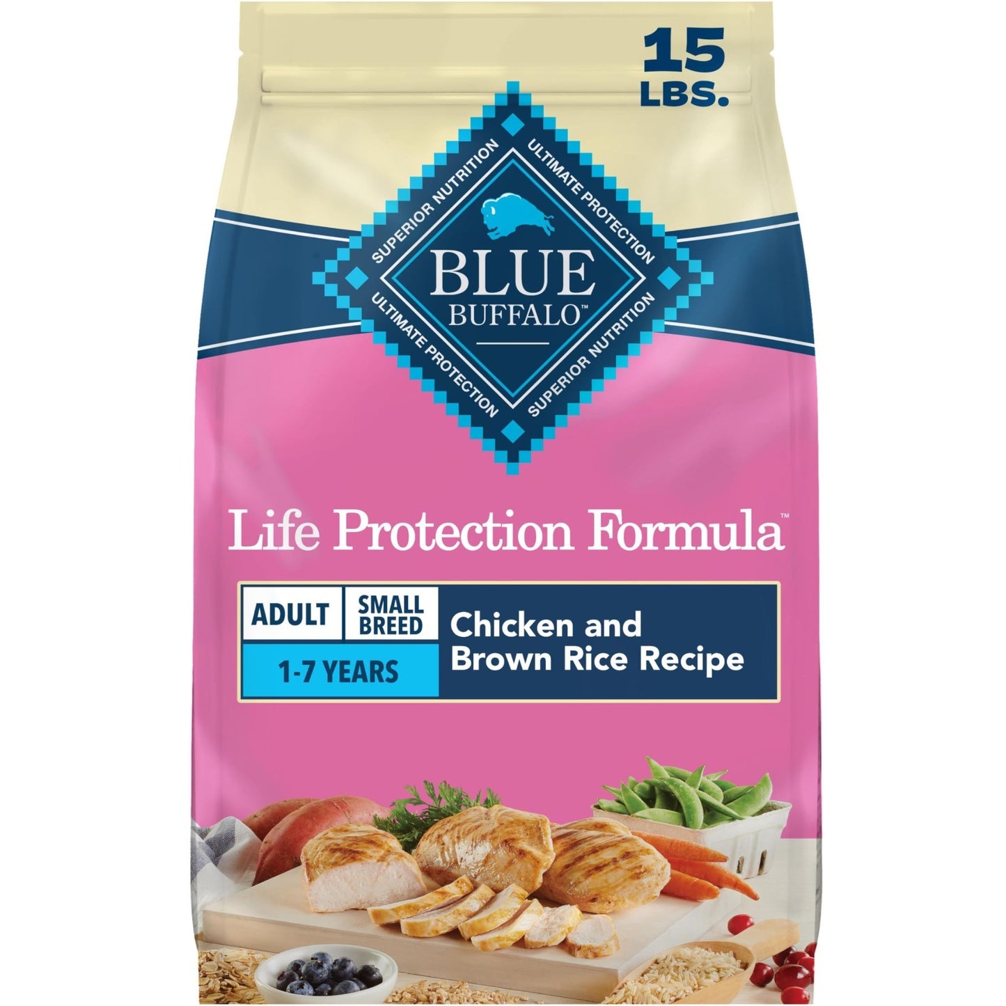 Premium Chicken Dry Dog Food for Small Breeds, 15lb   Life Protection Formula0