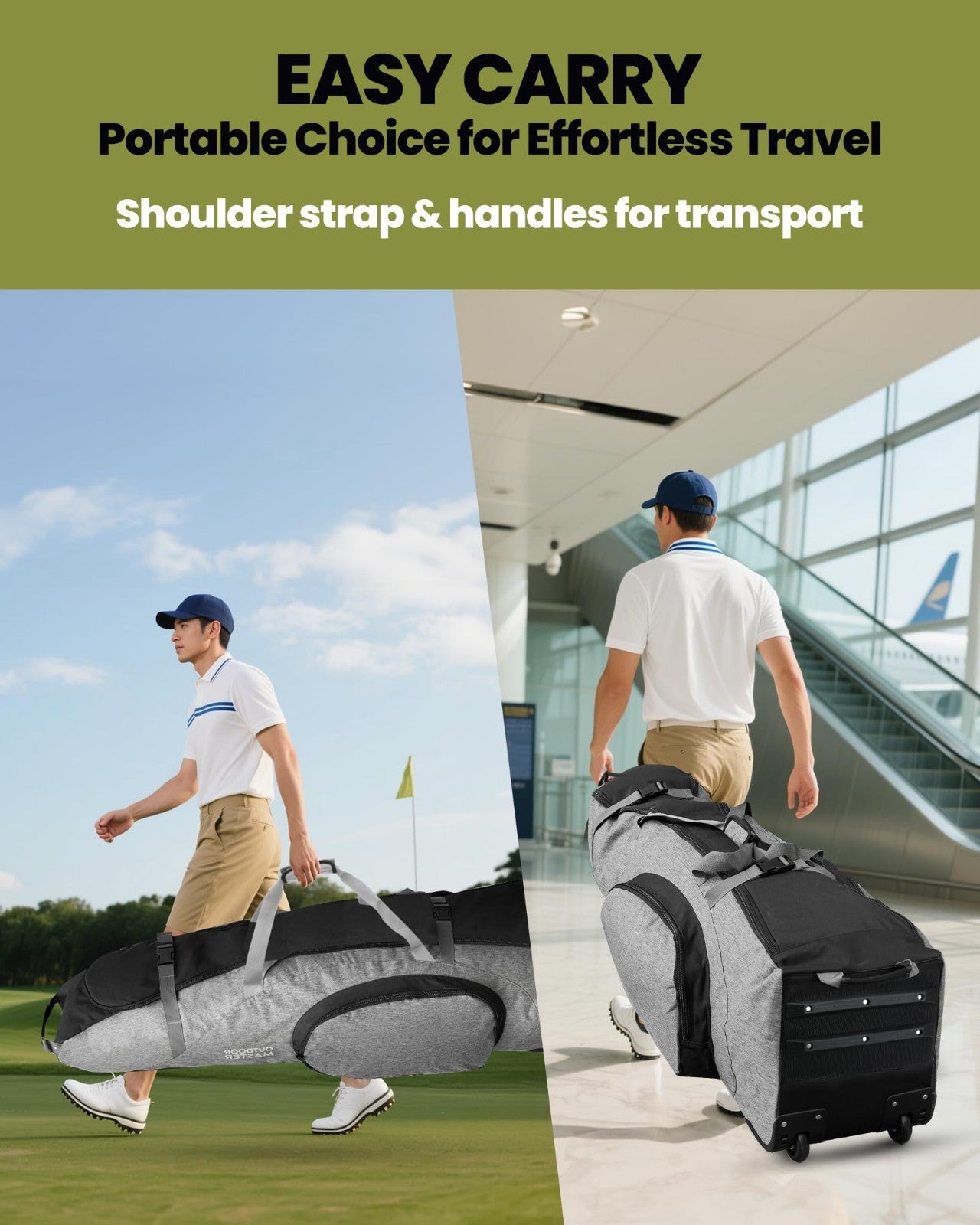 Padded Golf Travel Bag with Reinforced Wheels | Waterproof 900D Oxford, Soft Sid5