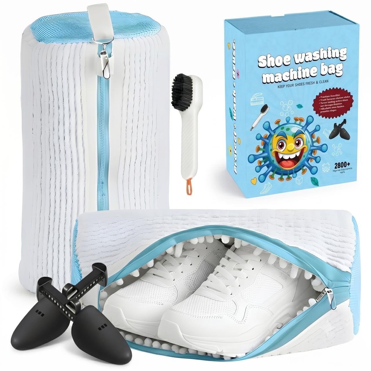Shoe Washing Machine Bag for Sneakers - 360° Microfiber Laundry Protector, 2-Pac1