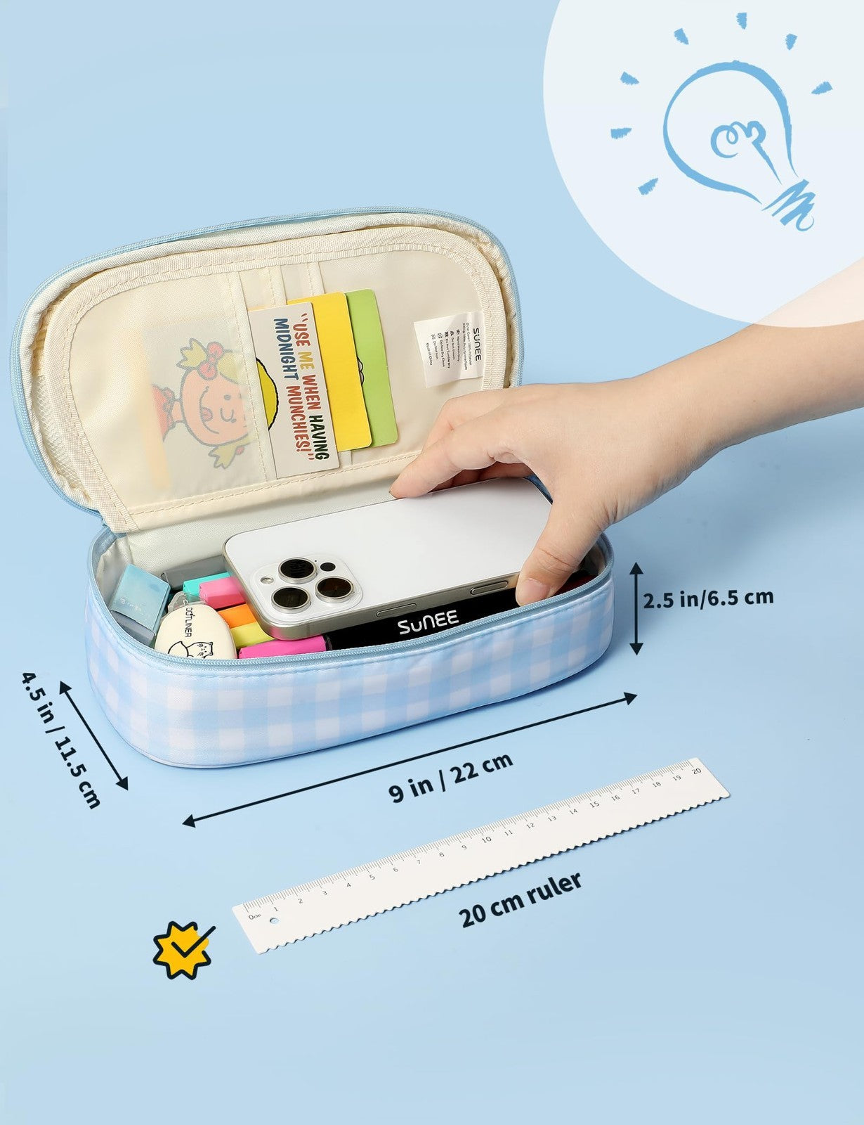 Cute Aesthetic Pencil Case   Large Zippered Pen Pouch, Kawaii Storage for School1