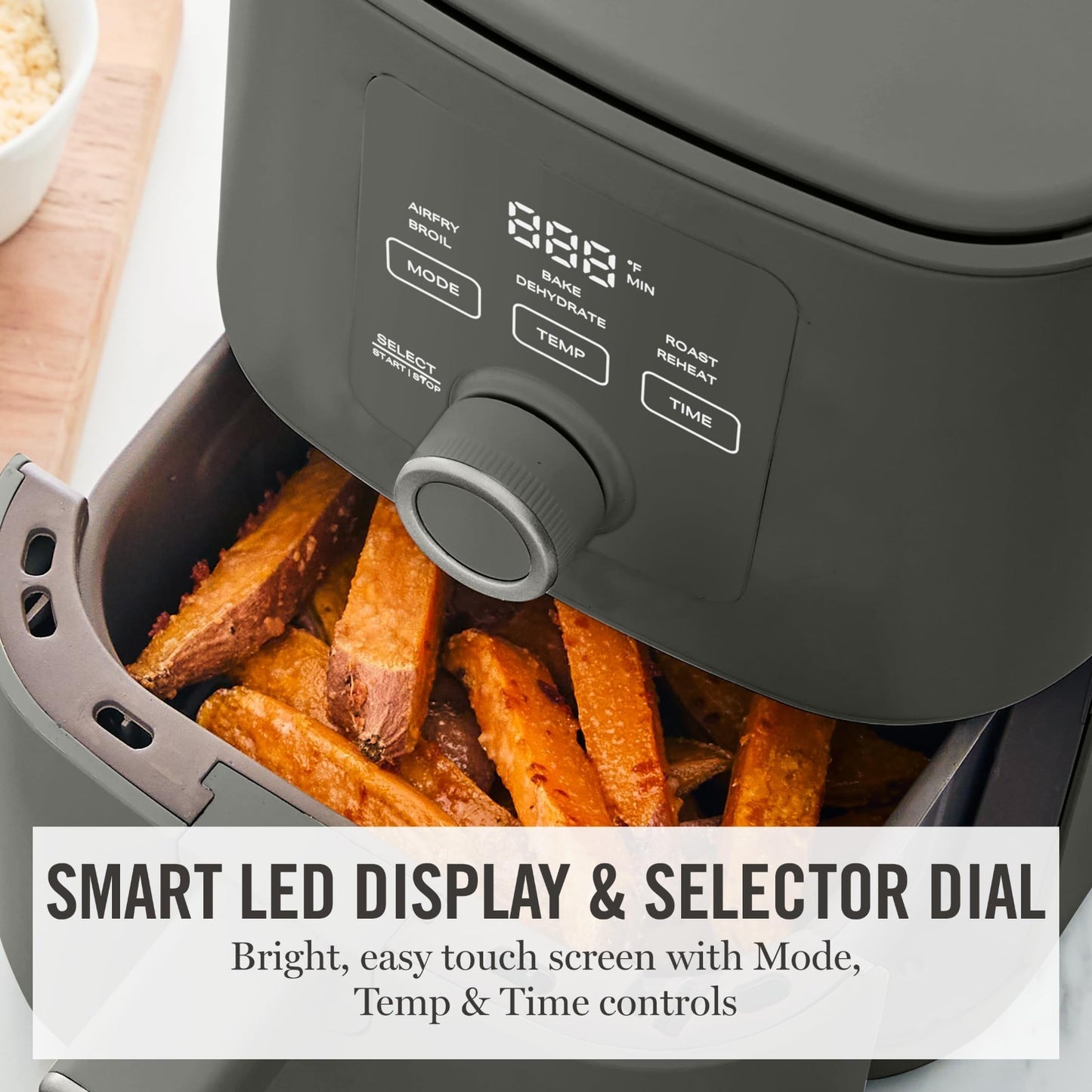 6QT 6-in-1 Air Fryer - Bake, Broil, Roast, Dehydrate, Reheat, Non-Stick Basket,5